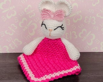 Bunny Lovey Crochet Pattern · Rabbit Security Blanket Amigurumi · DIY Snuggler Cuddler · Baby Doudou · PDF