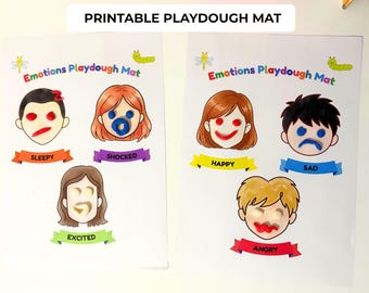 Playdough Mats, Emotions Activity for Kids