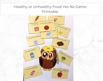 Preschool Yes No Activity-Healthy or Unhealthy Food Game, Kids Food Sorting Activity, Busy Book