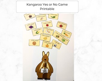 Preschool Yes No Activity-Food, Kangaroo Game Printable, Toddler Activities, PreK ESL PDF