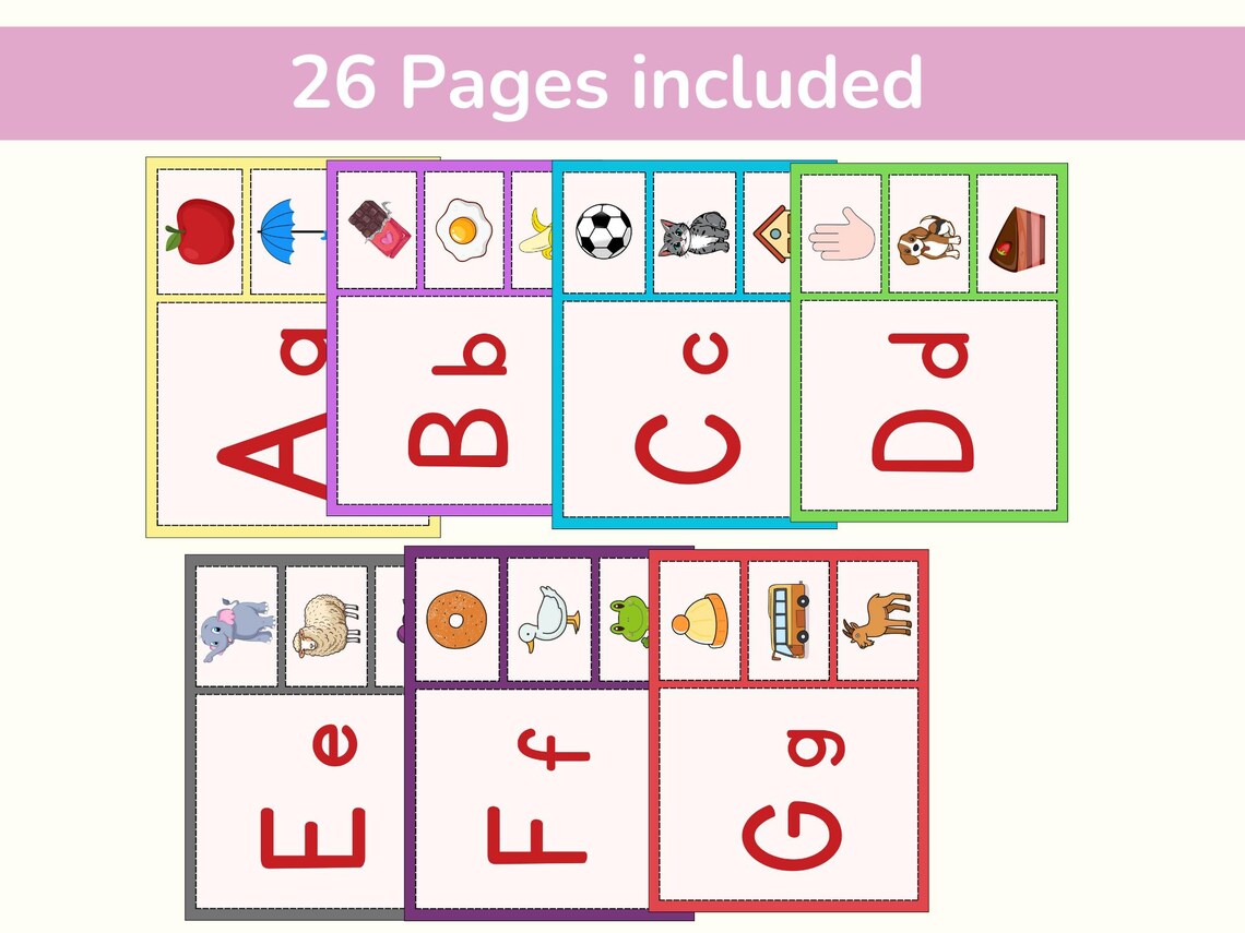 Alphabet Matching Game Printable Letter Activity Preschool Phonics ...