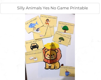 Silly Animals Yes No Game Printable, Preschool Decision Making Activity, Funny Animal Questions