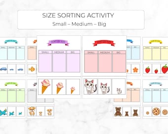 Size Sorting, Sort by Size, Preschool Activity, Games for Toddlers