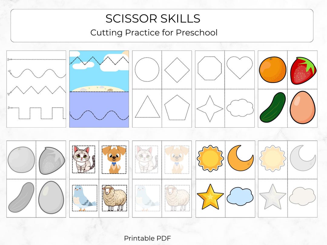 Scissor Skills Printable for Preschool Cutting Practice Worksheets ...