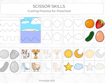 Scissor Skills Printable for Preschool Cutting Practice Worksheets ,Fine Motor Skills, Cut and Paste