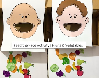 Fruit & Vegetables Sorting Printable, Feed the Faces Activity