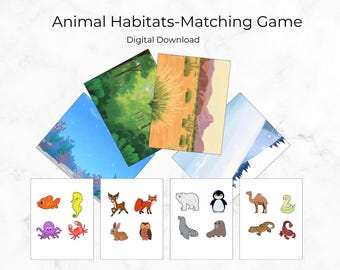 Animal Habitat Matching Game, Learn Animals for Kids English