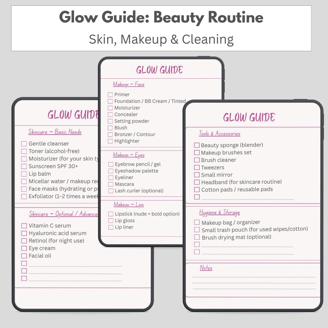 Skincare Planner, Beauty Routine Tracker, Makeup Checklist, Instant ...