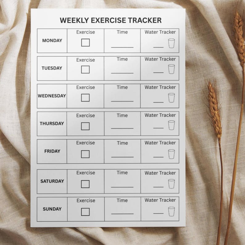 Fitness Planner: Weekly Exercise Tracker, Workout Planner (printable or ...
