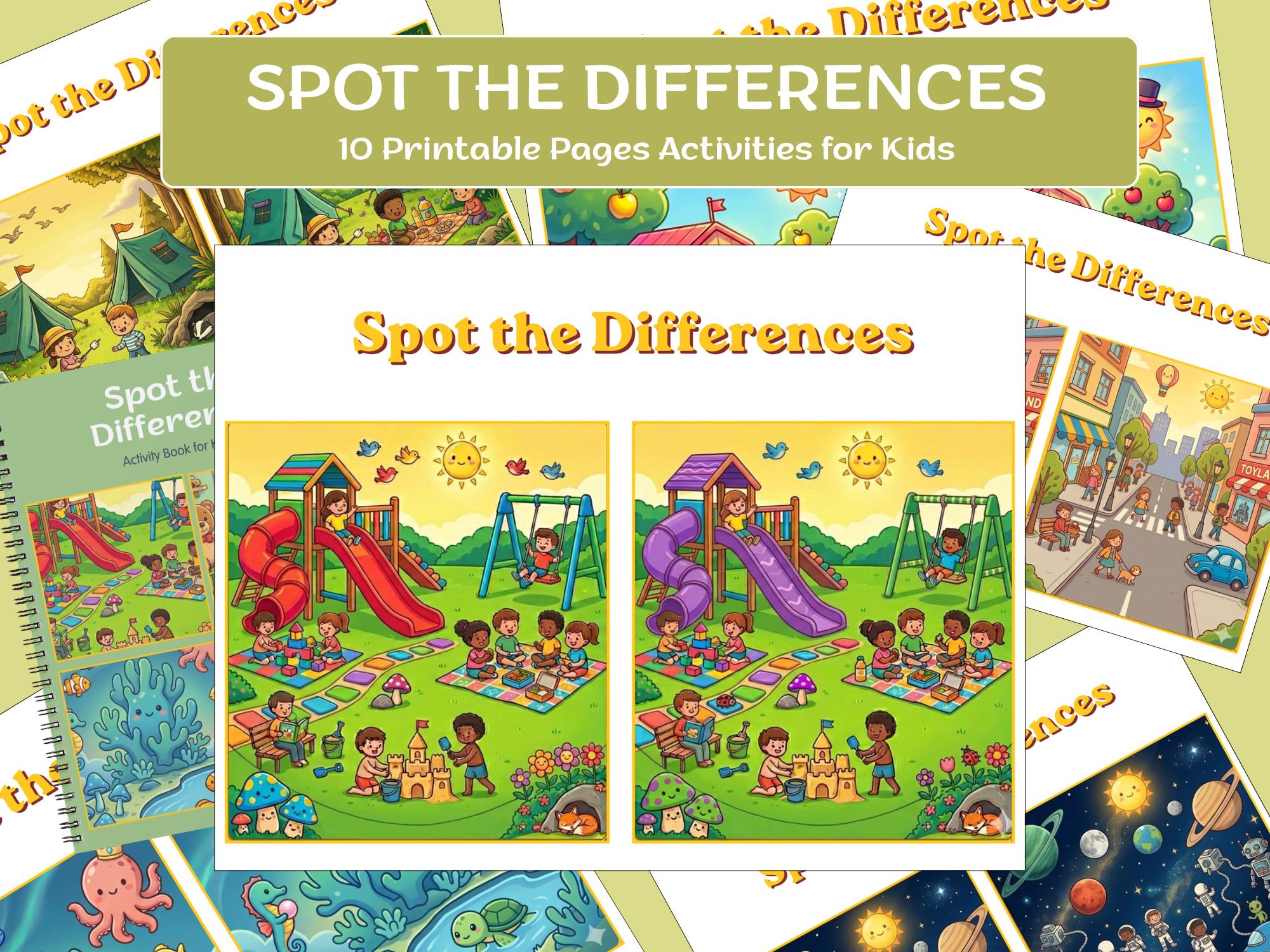 Spot the Difference Worksheets for Kids, Find the Difference Game ...