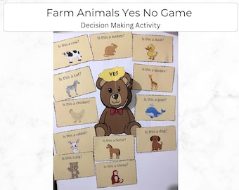 Farm Animals Yes No Activity, Preschool Farm Animal Learning Game, Toddler Busy Book Printable