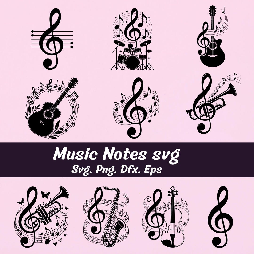 Music Notes Svg File Music Notes Svg Bundle, Music Symbols Svg, Music Notes Png Clipart ...