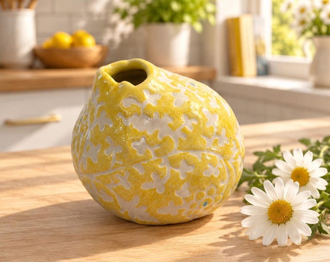 RARE Unique glazed hand thrown art studio pottery vase 5” x 6”
