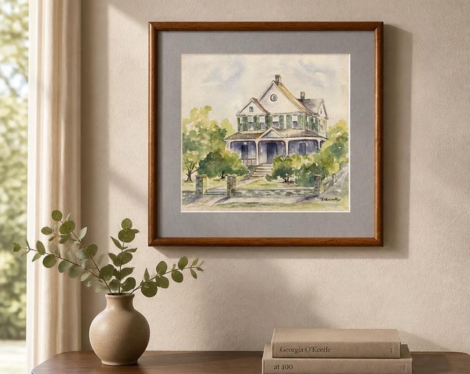 Vintage original watercolor by Jorge Eidemueller 16” x 26”
