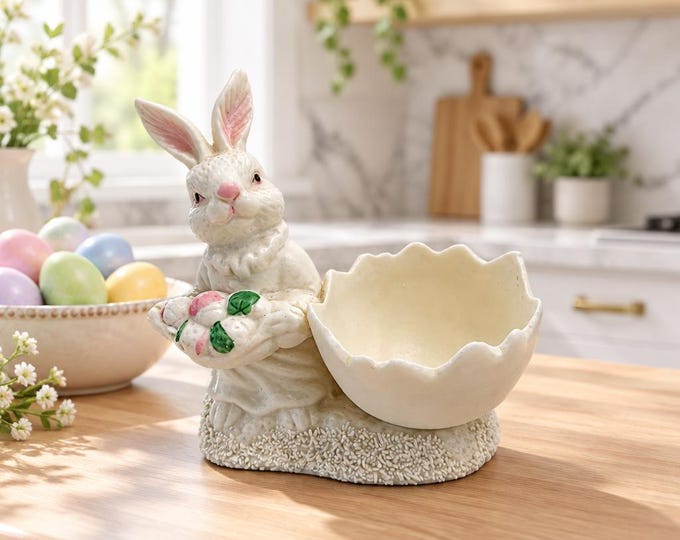 Department 56 Easter Bunny egg cup 3.5” x 3.5”