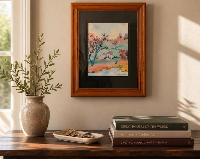 Original watercolor painting by Sharon Benzel, 16.5” x 13.5” matted and framed
