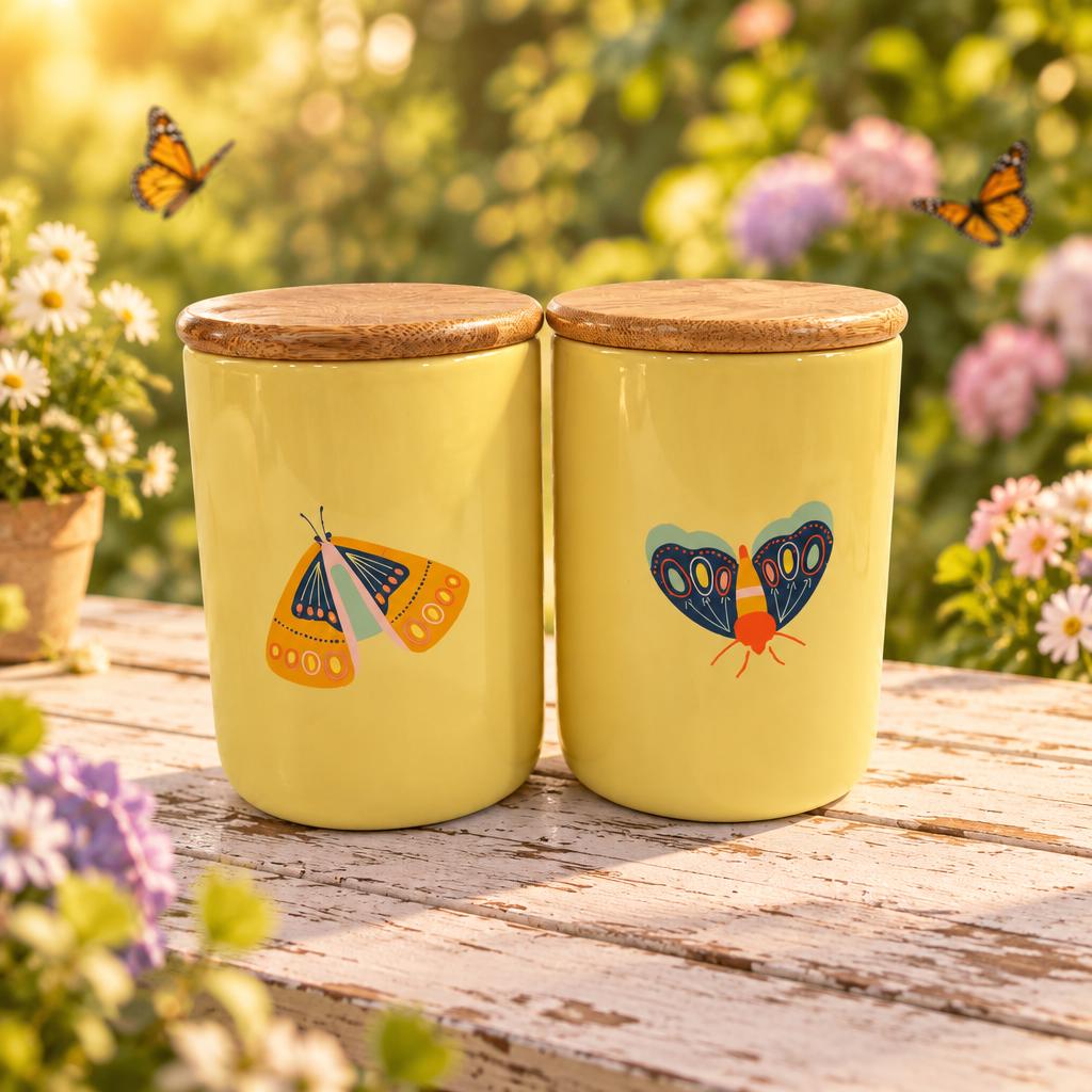 Vintage Butterfly Canister Set - Etsy