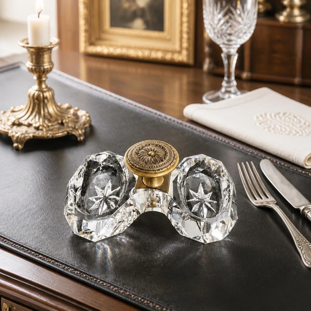 Antique Crystal Salt Cellar - Etsy