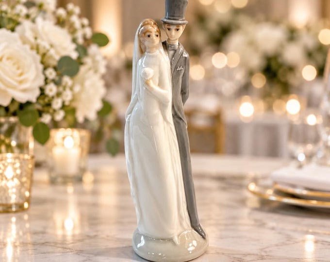 Vintage Lladro Nao “Just Married” wedding couple, 6.25” x 2”