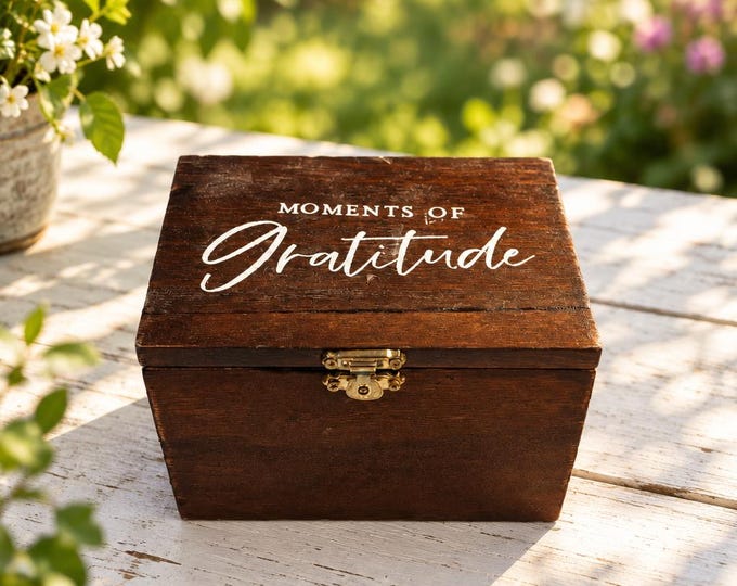 Wooden Gratitude box 4” x 5”
