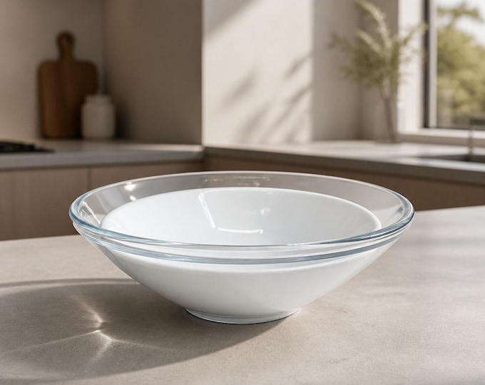 Antonio Salviatis Murano for Tiffany & Co. white/clear hand-blown bowl- 8.5” x 3.5”