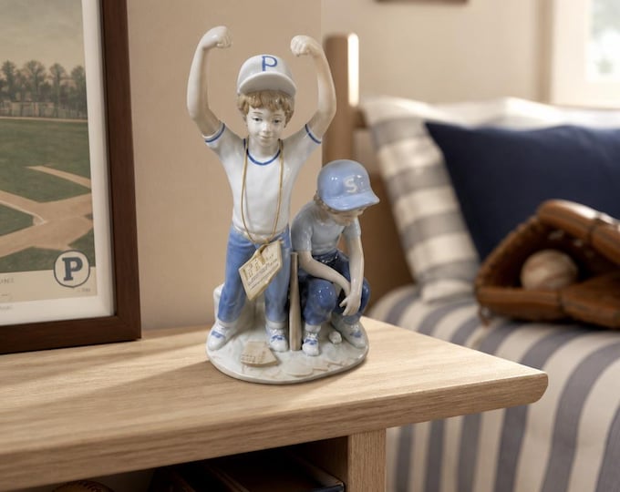 VIntage Paul Sebastian “Home Run” figurine boy and baseball 9” x 5”