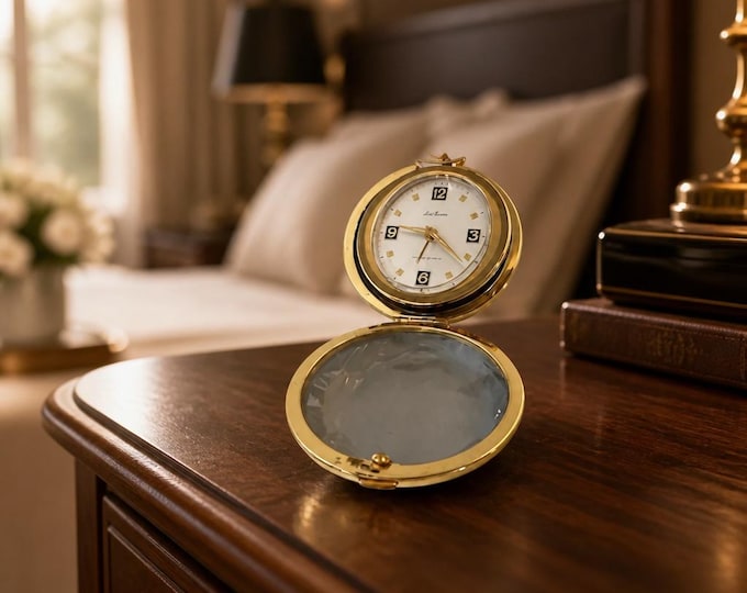 Vintage Seth Thomas "Seven Jewels" compact travel alarm clock collectible