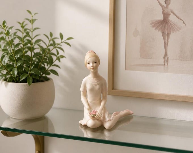 RARE Vintage Cybis bisque porcelain woman with roses