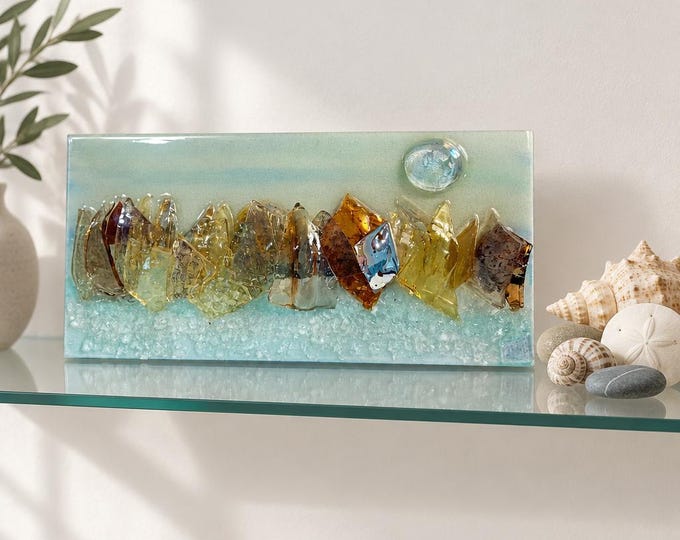 Decorative glass shard wall art 6” x 12”