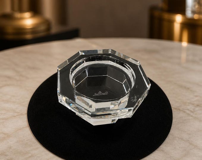 Vintage Rosenthal heavy crystal candle holder- 4.5 x 2.5”