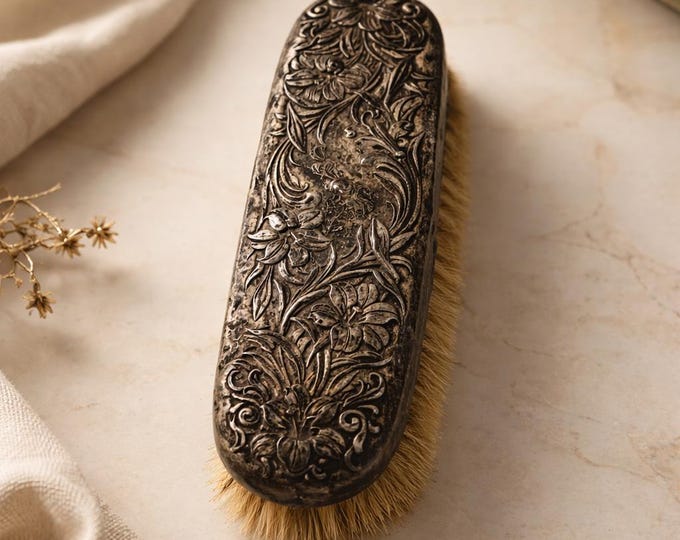 Antique silver plated clothes brush- circa 1900