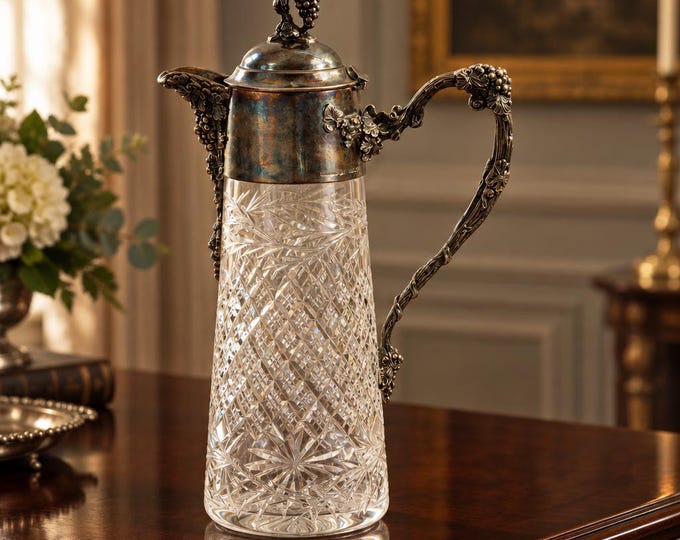 Vintage Roger’s Silversmith silver plated claret jug 12” x 7”