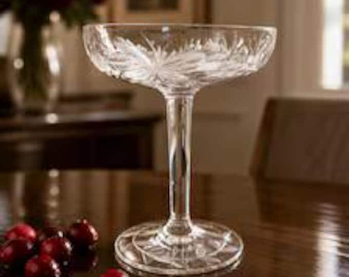 Vintage Tiffin-Franciscan rose bud crystal pedestal compote 6.5” x 5”