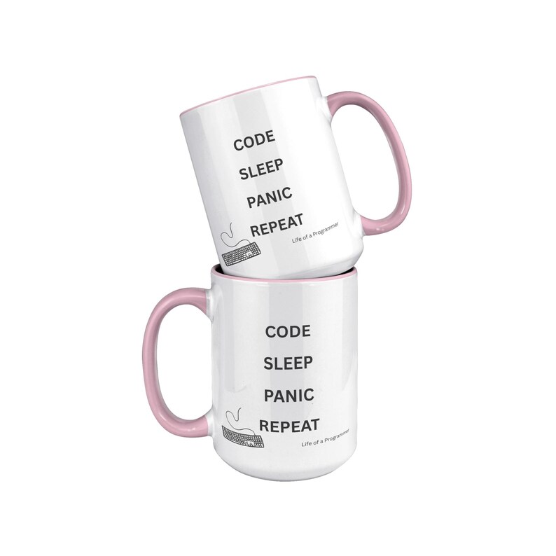 Code Sleep Panic Repeat Funny Programmer Coffee Mug image 7