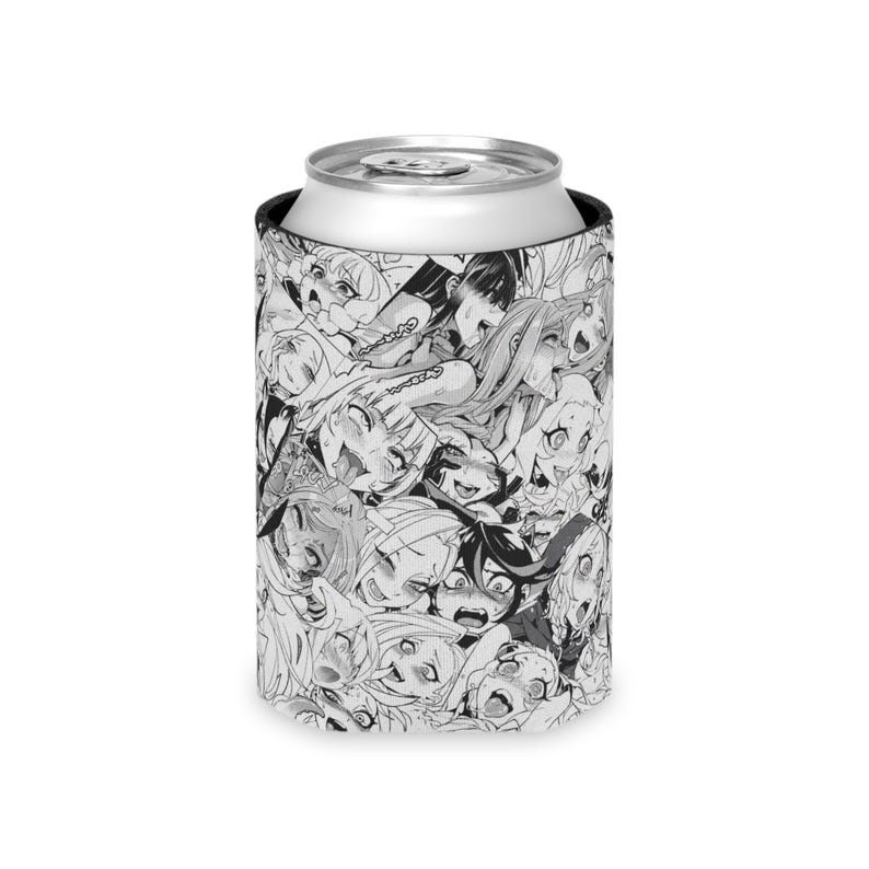 Anime Ahegao Can Cooler, manga Art Beer Coozie, houder grafisch schuim, grappige isolator voor anime-drankje afbeelding 4