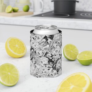 Anime Ahegao Can Cooler, manga Art Beer Coozie, houder grafisch schuim, grappige isolator voor anime-drankje afbeelding 13