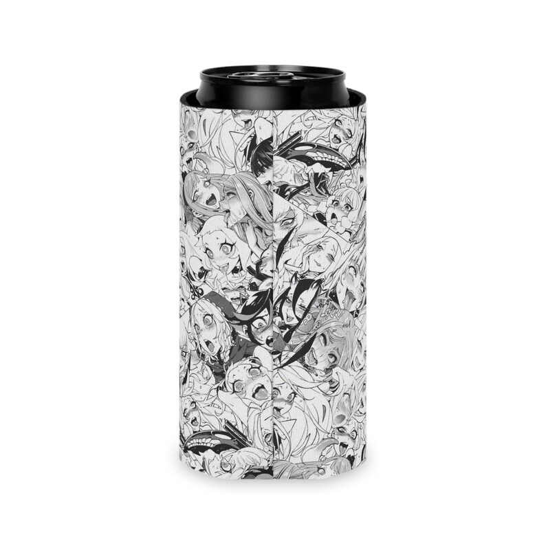 Anime Ahegao Can Cooler, manga Art Beer Coozie, houder grafisch schuim, grappige isolator voor anime-drankje afbeelding 10