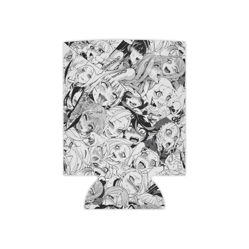 Anime Ahegao Can Cooler, manga Art Beer Coozie, houder grafisch schuim, grappige isolator voor anime-drankje afbeelding 2