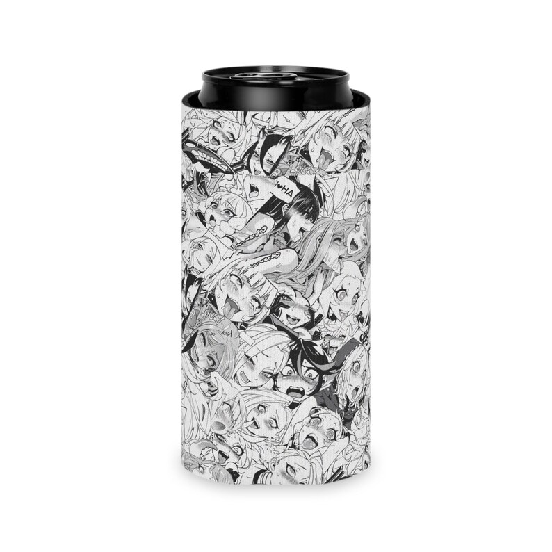 Anime Ahegao Can Cooler, manga Art Beer Coozie, houder grafisch schuim, grappige isolator voor anime-drankje afbeelding 5