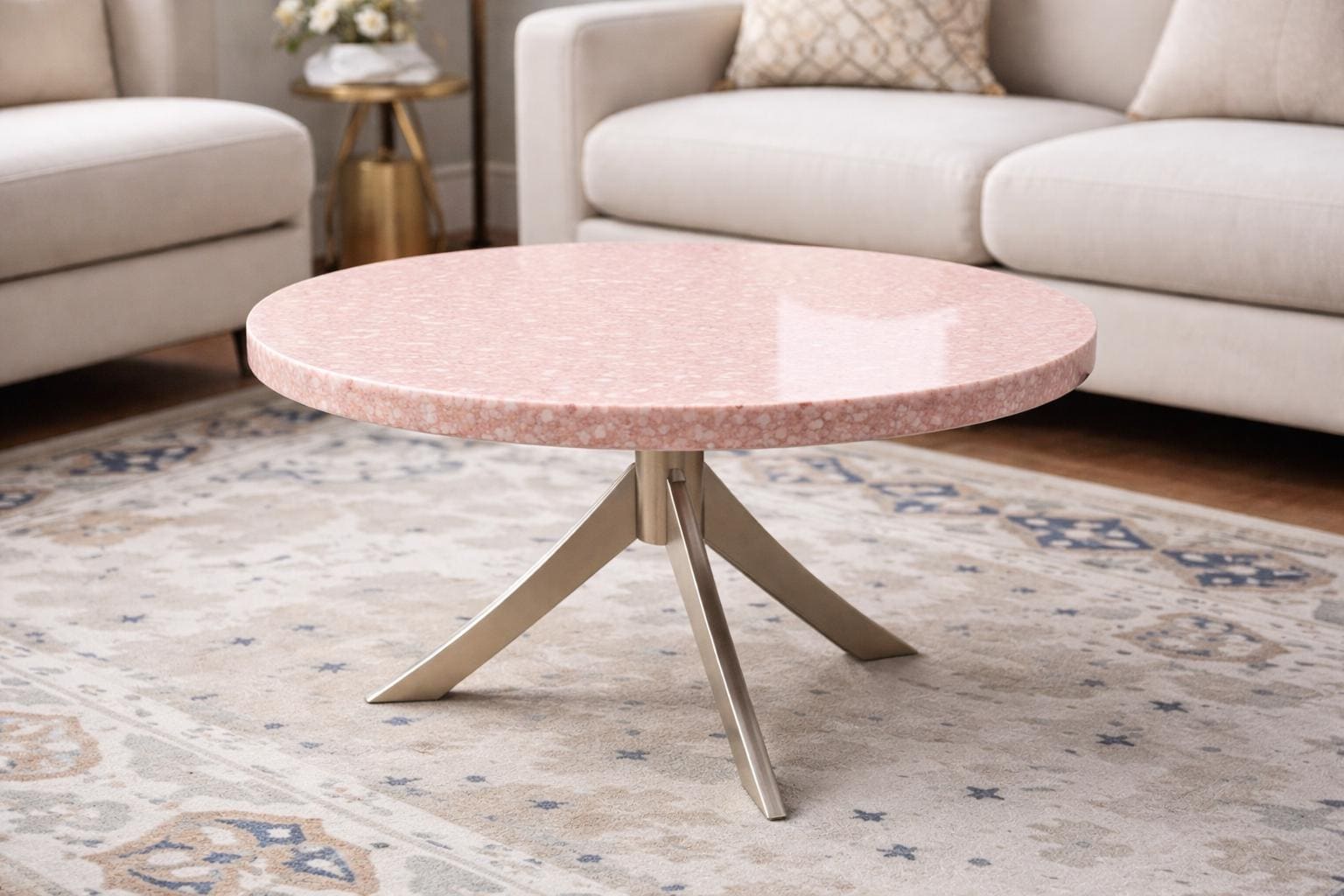 Handmade Pink Terrazzo Marble Coffee ...