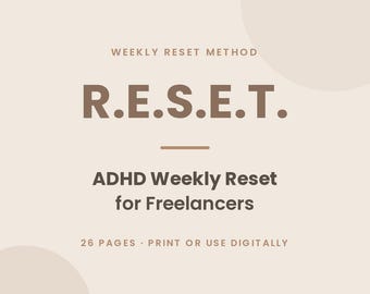 ADHD向け週間プランナー（印刷可能）｜ADHDフリーランサー向け生産性ワークブック｜実行機能と時間管理（PDF）｜週間リセット
