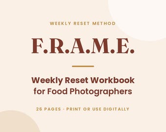 フードフォトグラファー向けプランナー（印刷可能）｜Instagramコンテンツ＆撮影プランニングワークブック｜フードフォトグラフィー週間リセットPDF（即時利用可能）
