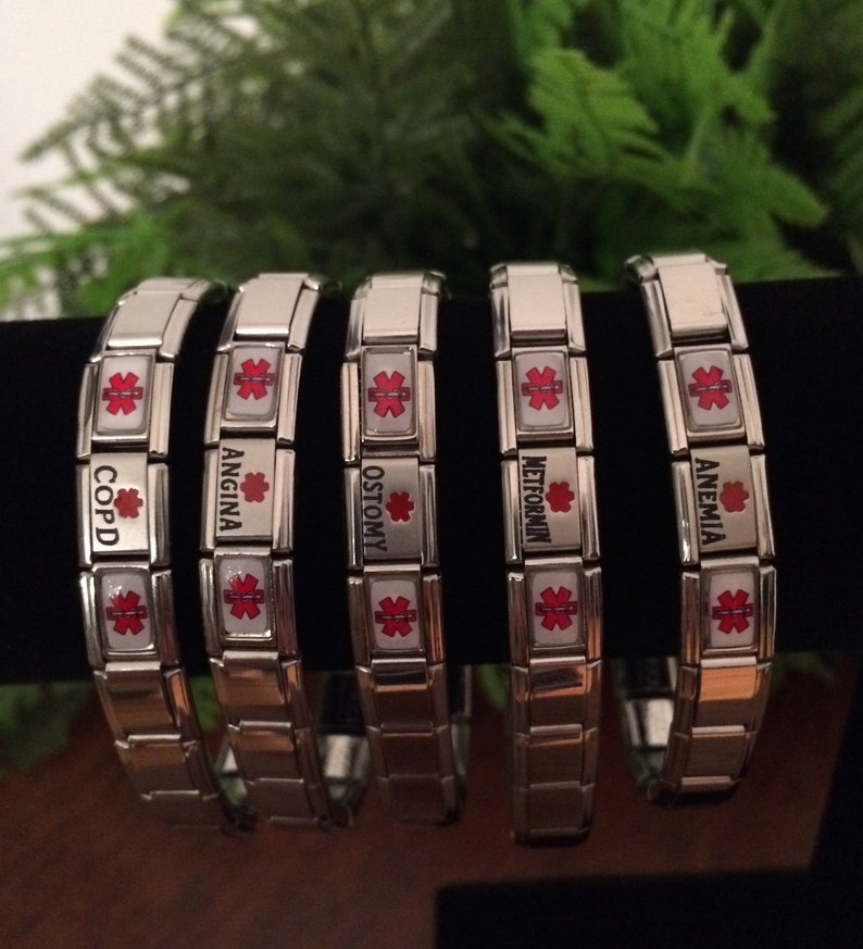 COPD Angina Ostomy Metformin Anemia Bracelet Medical ID Alert Etsy