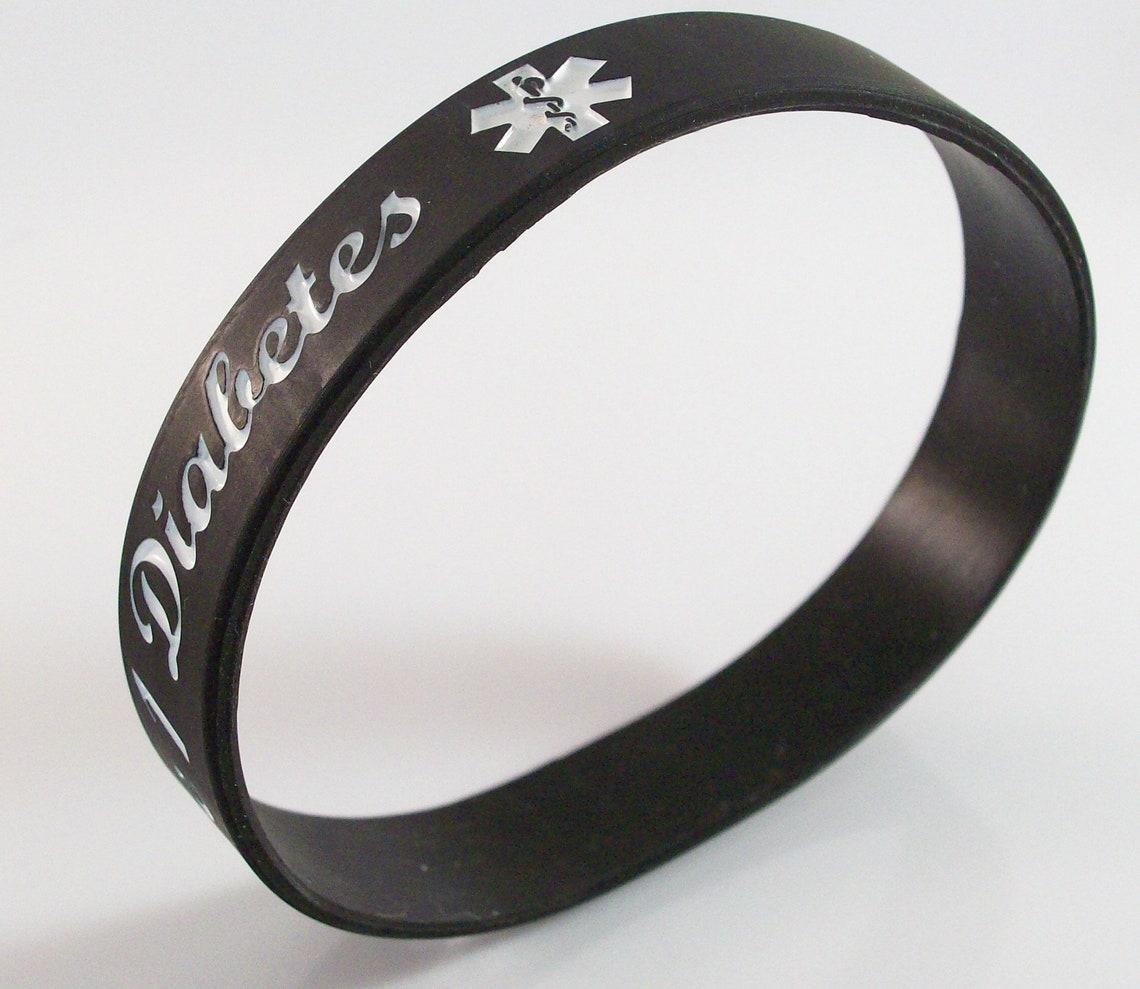 Type 2 Diabetes Silicone Rubber Wristband Bracelet Medical ID Etsy