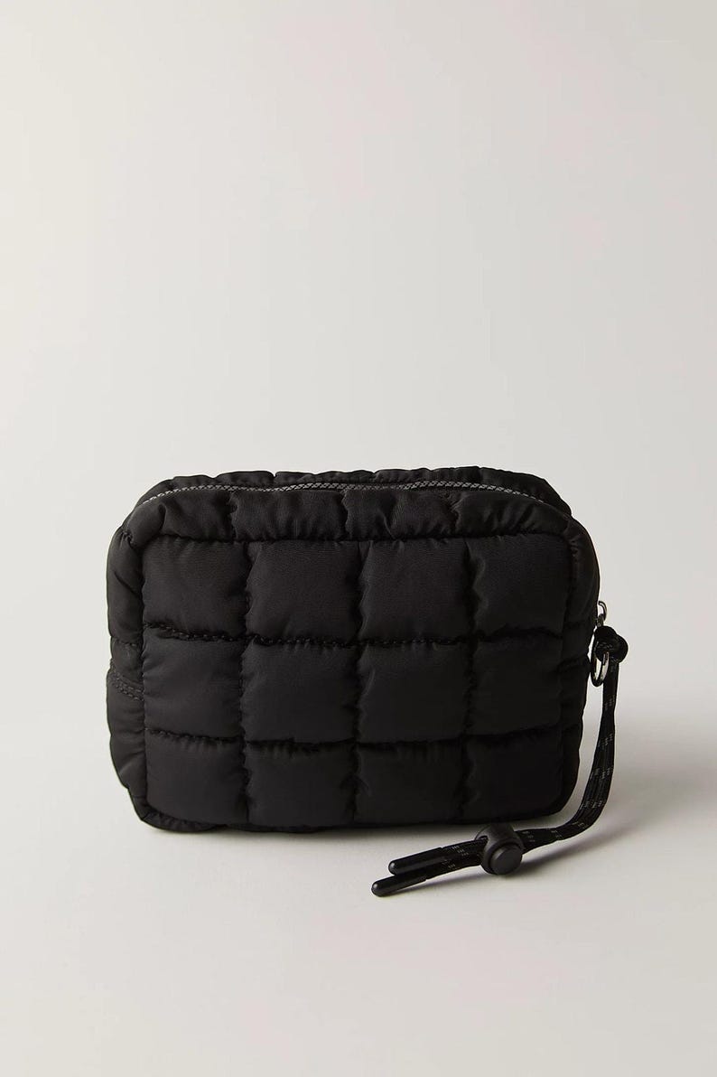 FP Movement Quilted Mini Case Zip Pouch Bag | Black | Ripstop Lining Lightweight bild 5