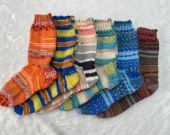 Hand knitted wool socks