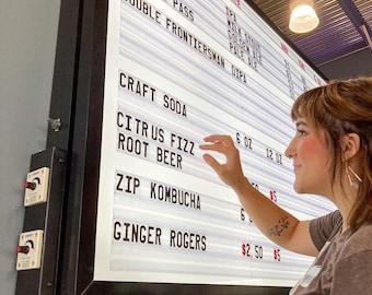 Retro Diner Sign Letters: 63mm Black Changeable Plastic Letters