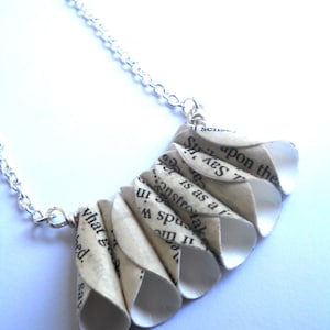 Shakespeare pendant Necklace - handmade book page paper bead jewelry - English teacher gift -gifts for readers and teachers -literary gift