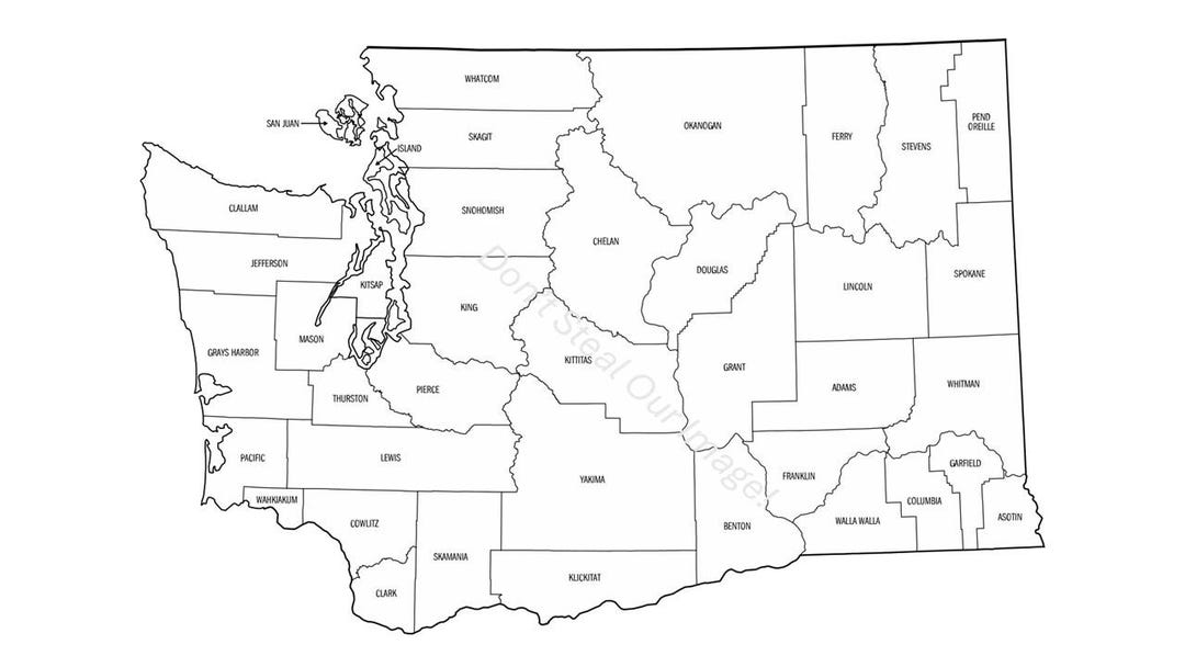 Washington County Outline Map Cut Files (digital Download) - Etsy