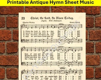 Christ the Lord is Risen Today Printable Vintage Sheet Music ...